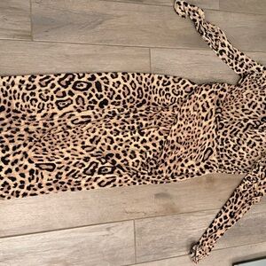 RACHEL Rachel Roy Leopard Print Midi Dress